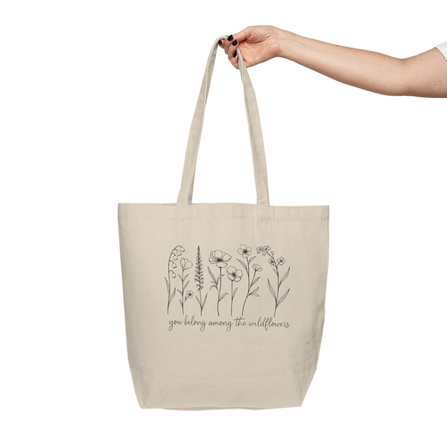 You belong amoung the wildfowers Canvas Shopping Tote