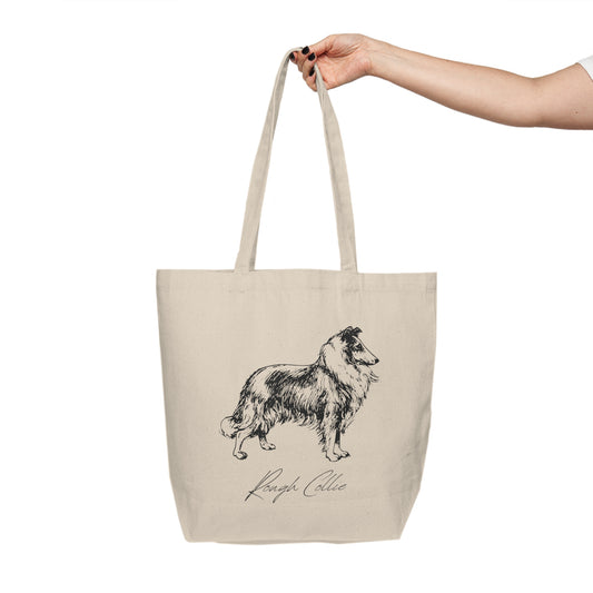 Rough Collie Canvas Shopping Tote