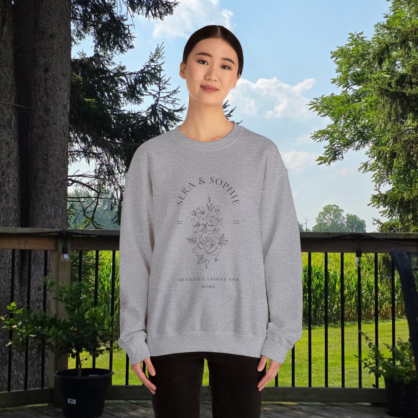 Floral Sera & Sophie Unisex Heavy Blend™ Crewneck Sweatshirt