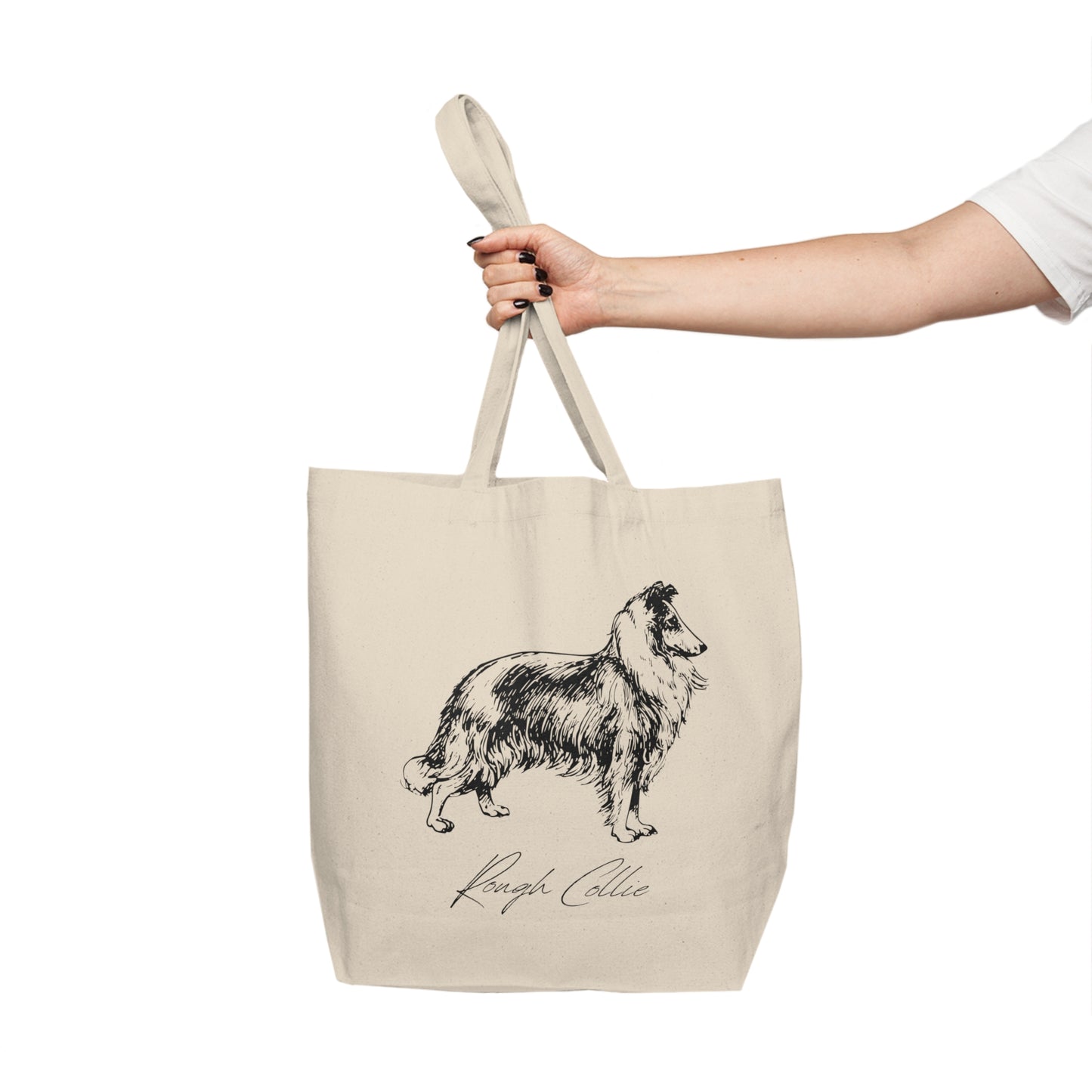 Rough Collie Canvas Shopping Tote