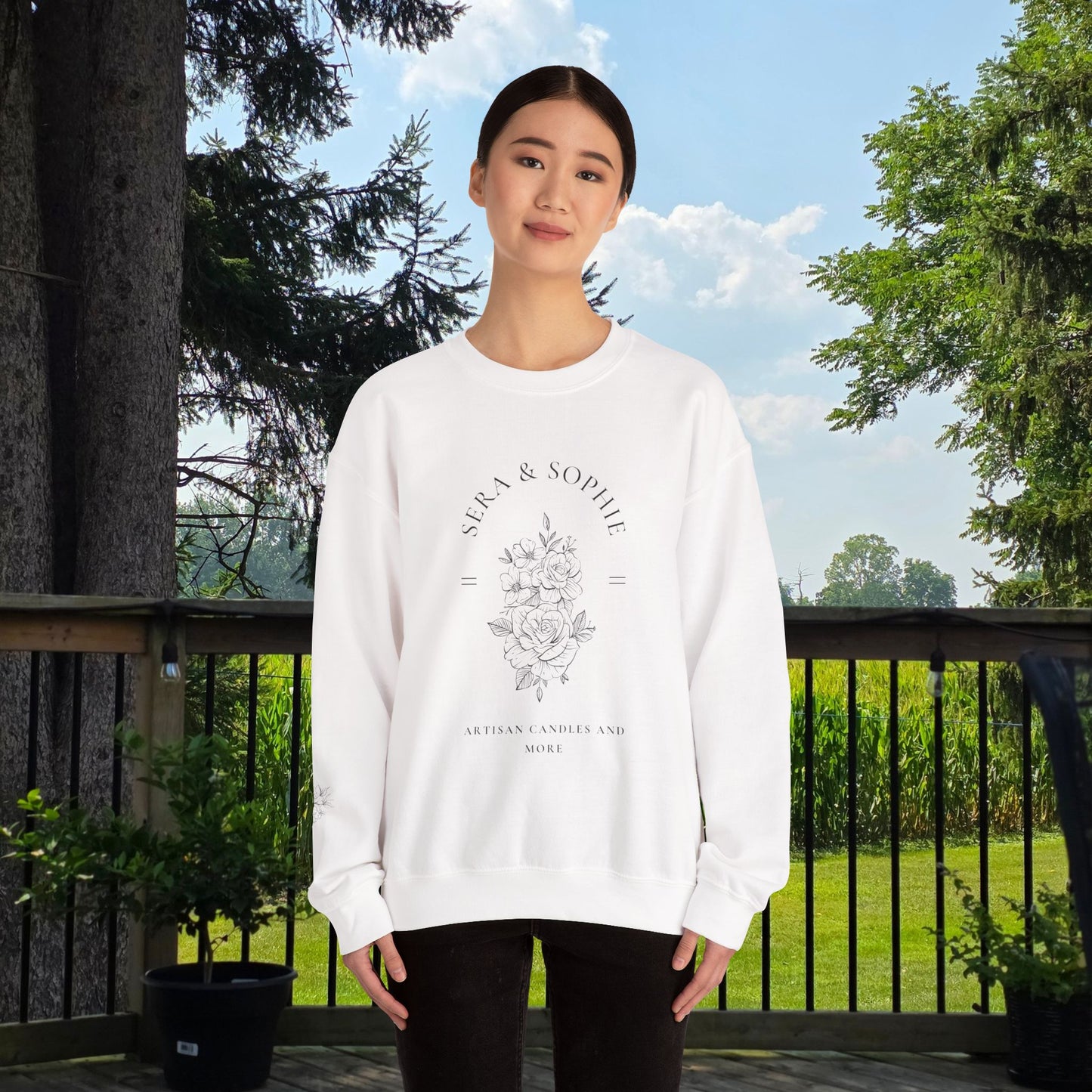 Floral Sera & Sophie Unisex Heavy Blend™ Crewneck Sweatshirt