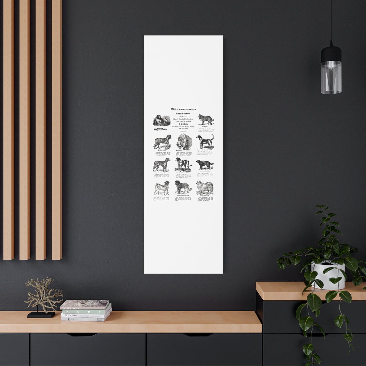 Vintage Dog Breed Poster Matte Canvas, Stretched, 1.25"