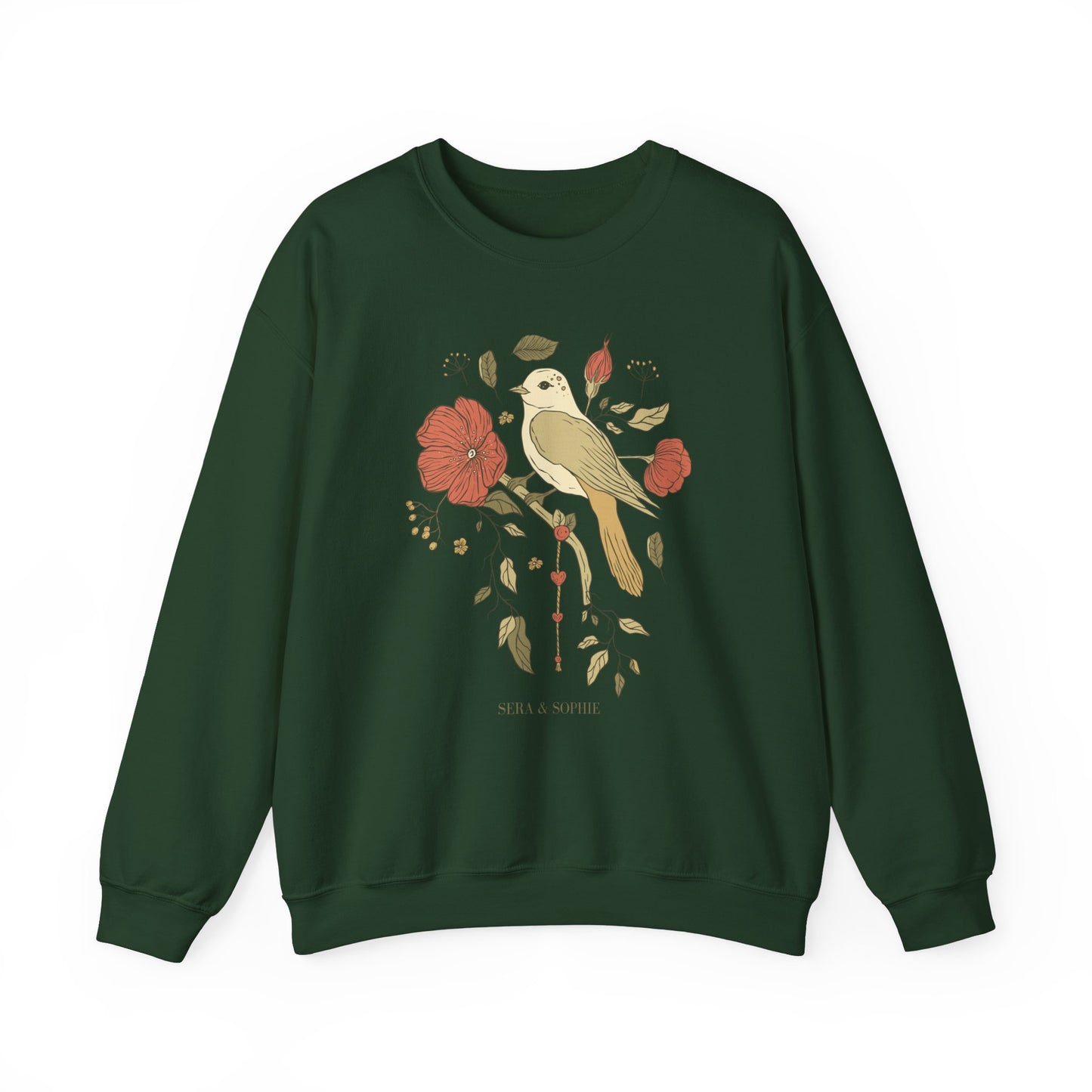 Floral & Bird Unisex Heavy Blend™ Crewneck Sweatshirt