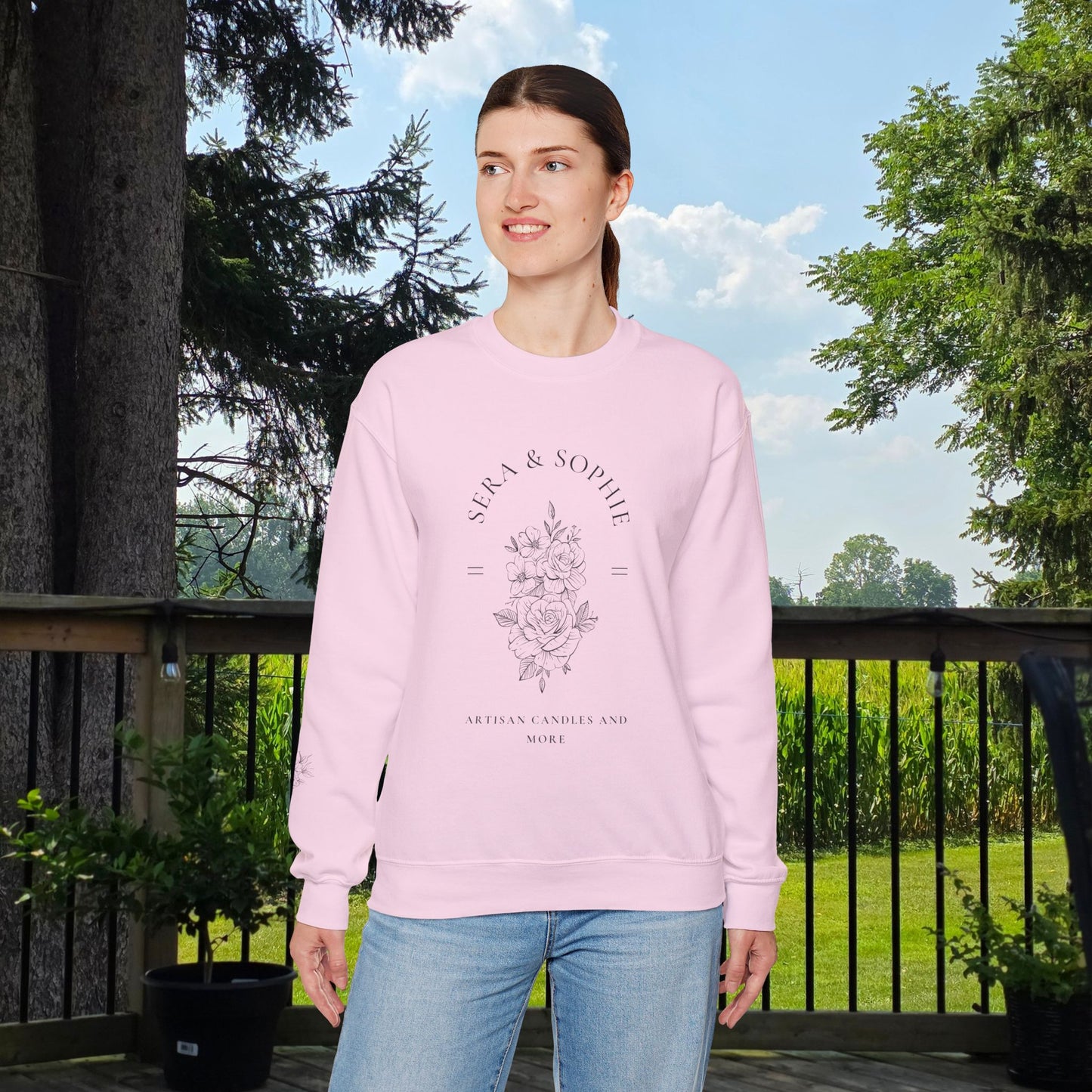 Floral Sera & Sophie Unisex Heavy Blend™ Crewneck Sweatshirt