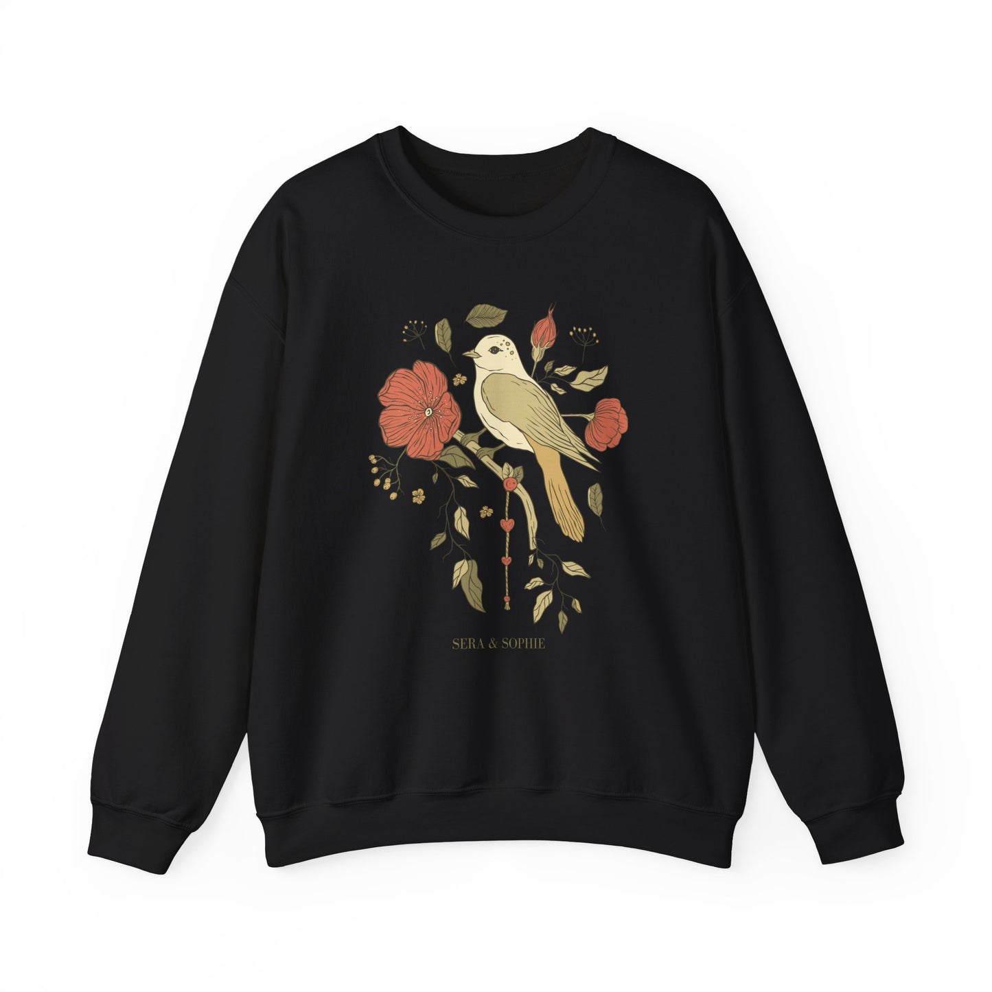 Floral & Bird Unisex Heavy Blend™ Crewneck Sweatshirt