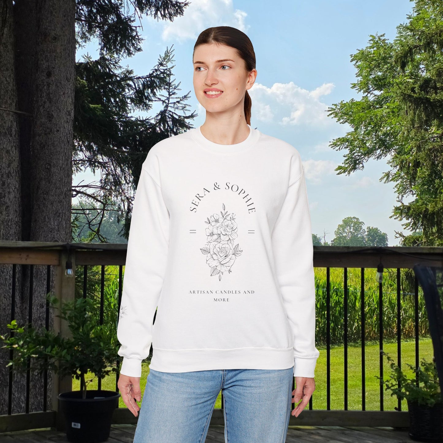 Floral Sera & Sophie Unisex Heavy Blend™ Crewneck Sweatshirt
