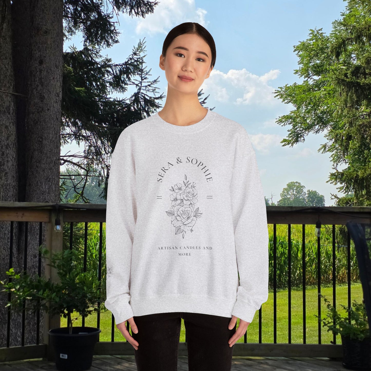 Floral Sera & Sophie Unisex Heavy Blend™ Crewneck Sweatshirt
