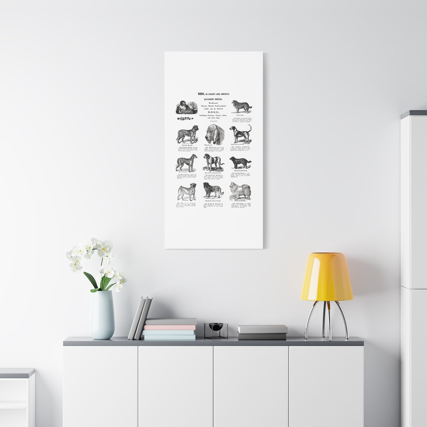 Vintage Dog Breed Poster Matte Canvas, Stretched, 1.25"