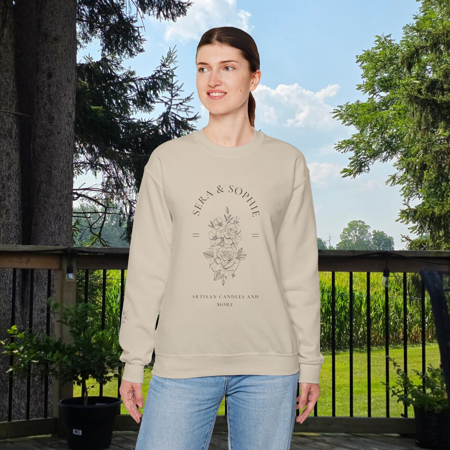 Floral Sera & Sophie Unisex Heavy Blend™ Crewneck Sweatshirt