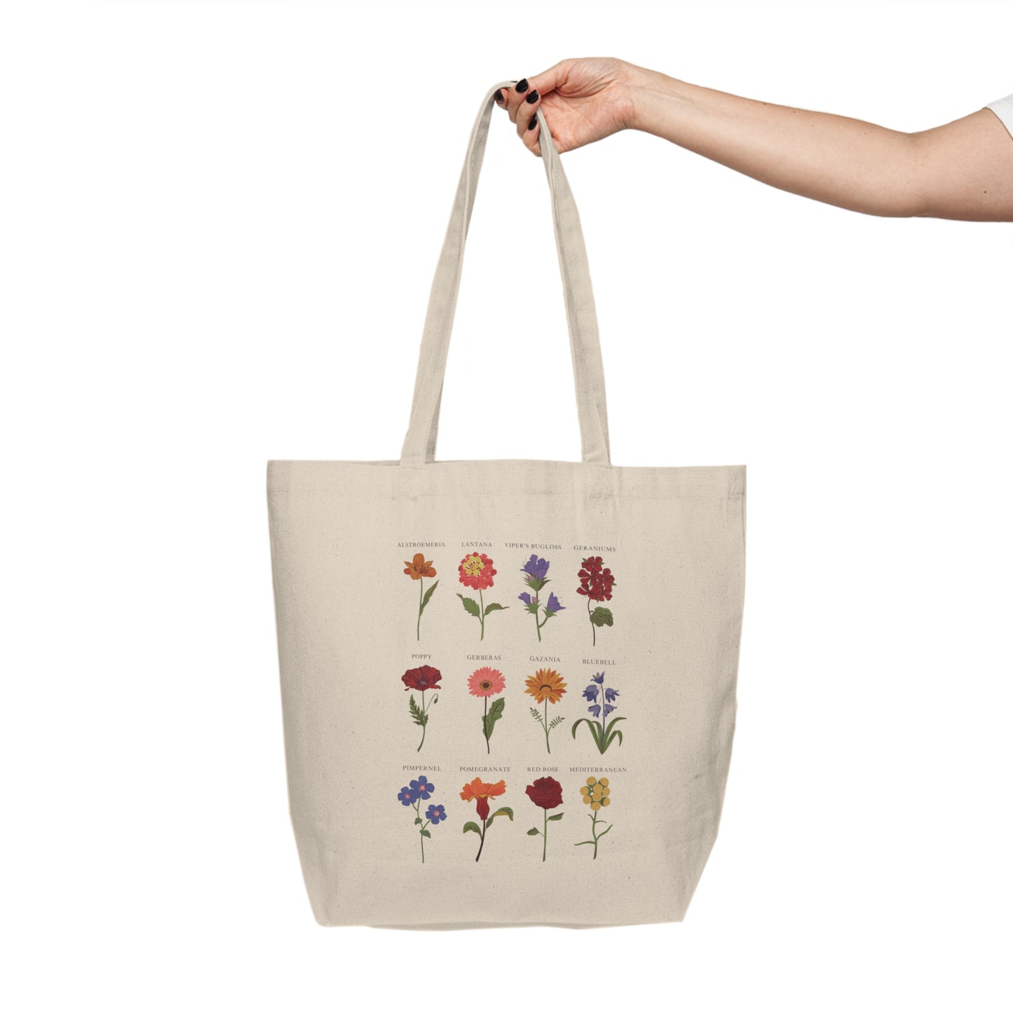 Flower Girl Canvas Shopping Tote