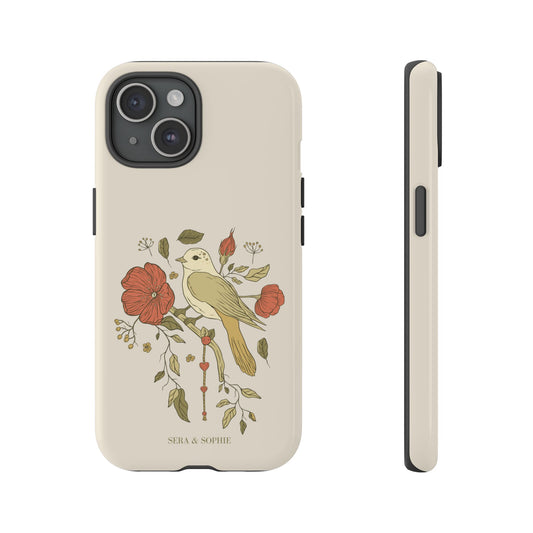 Floral & bird Tough phone Cases