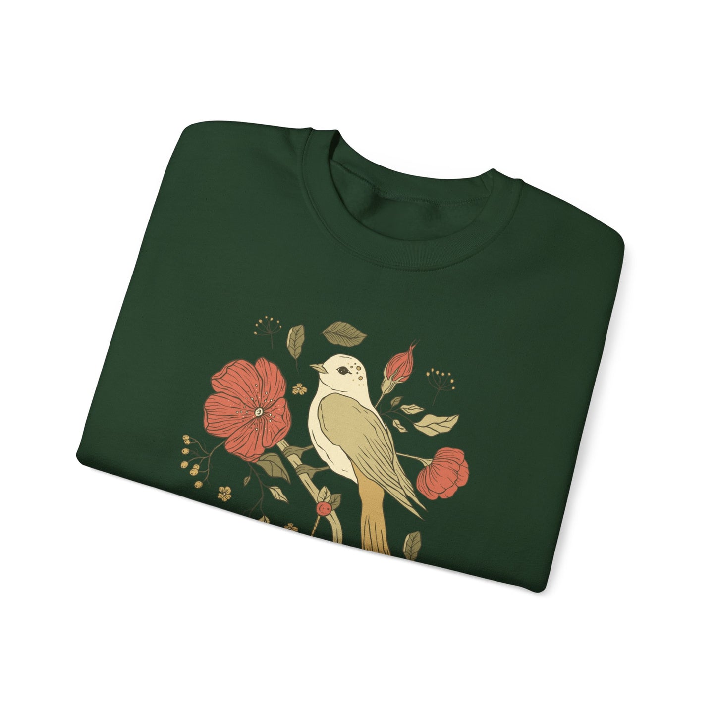 Floral & Bird Unisex Heavy Blend™ Crewneck Sweatshirt