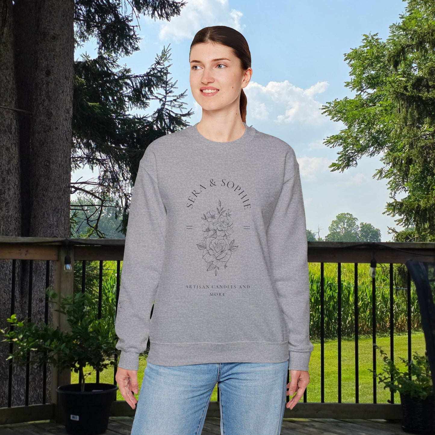 Floral Sera & Sophie Unisex Heavy Blend™ Crewneck Sweatshirt