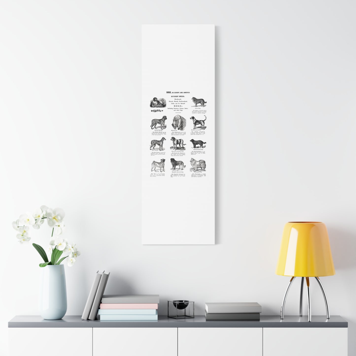 Vintage Dog Breed Poster Matte Canvas, Stretched, 1.25"