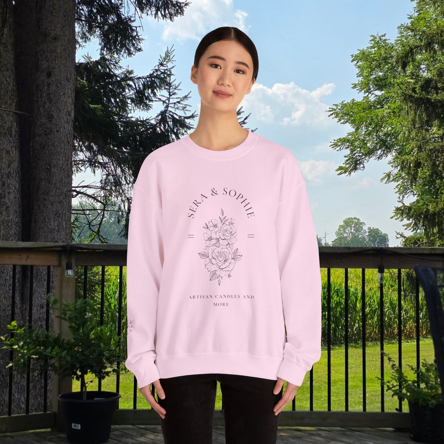 Floral Sera & Sophie Unisex Heavy Blend™ Crewneck Sweatshirt