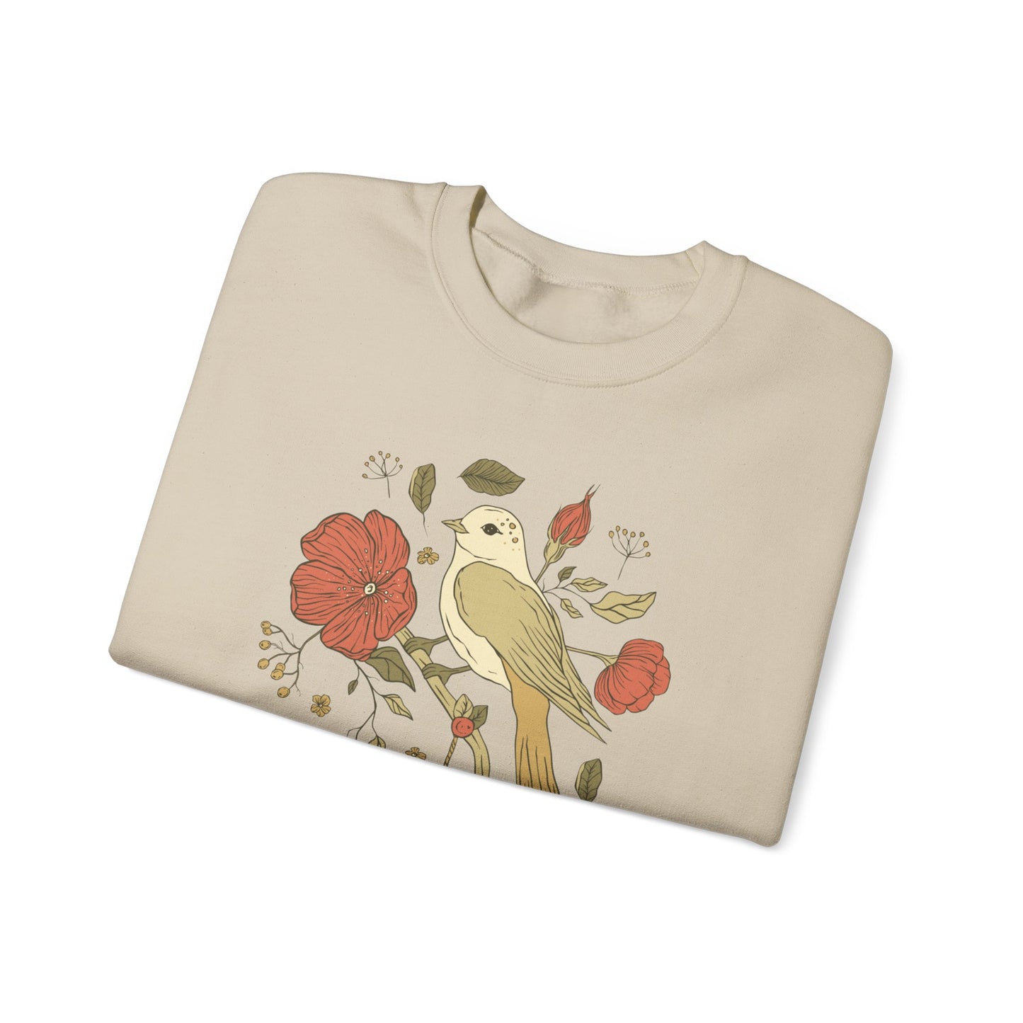 Floral & Bird Unisex Heavy Blend™ Crewneck Sweatshirt