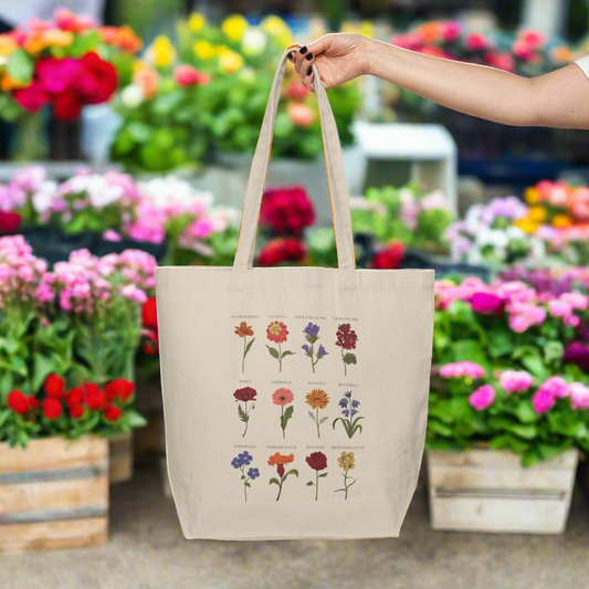 Flower Girl Canvas Shopping Tote