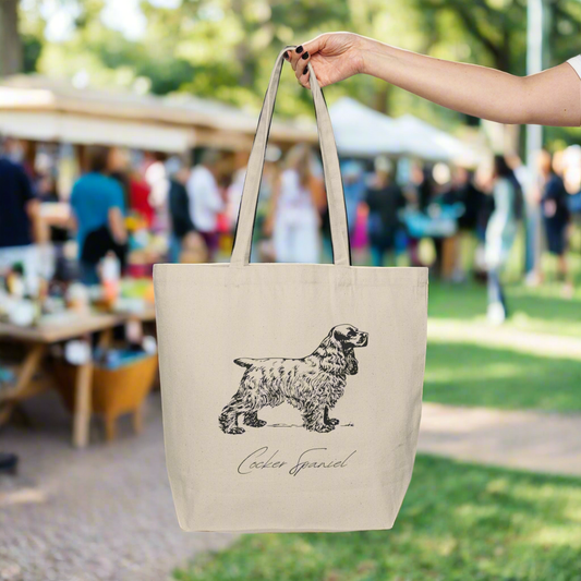 Cocker Spaniel Canvas Shopping Tote