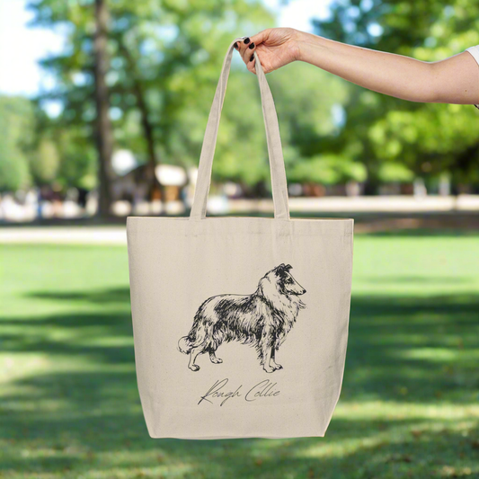 Rough Collie Canvas Shopping Tote