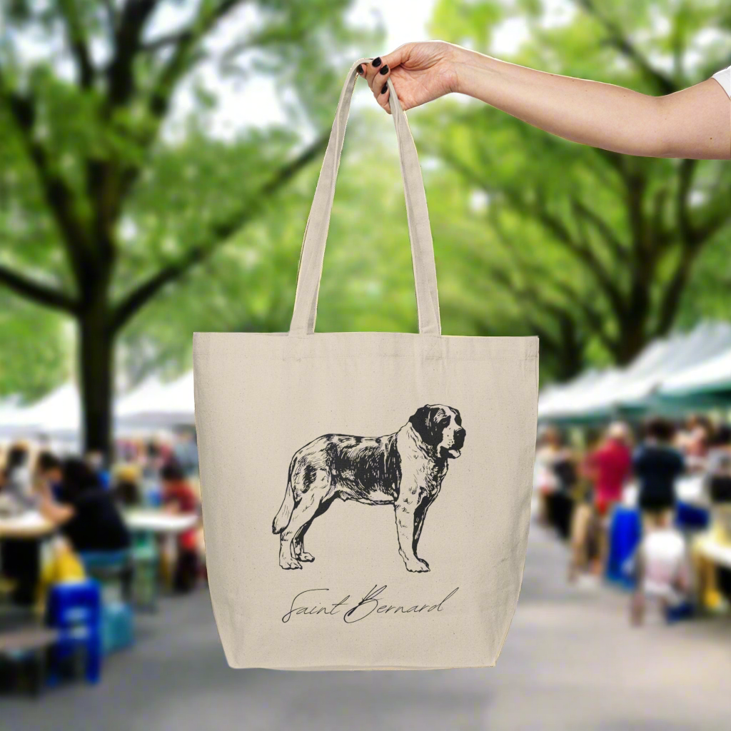 Saint Bernard Canvas Shopping Tote
