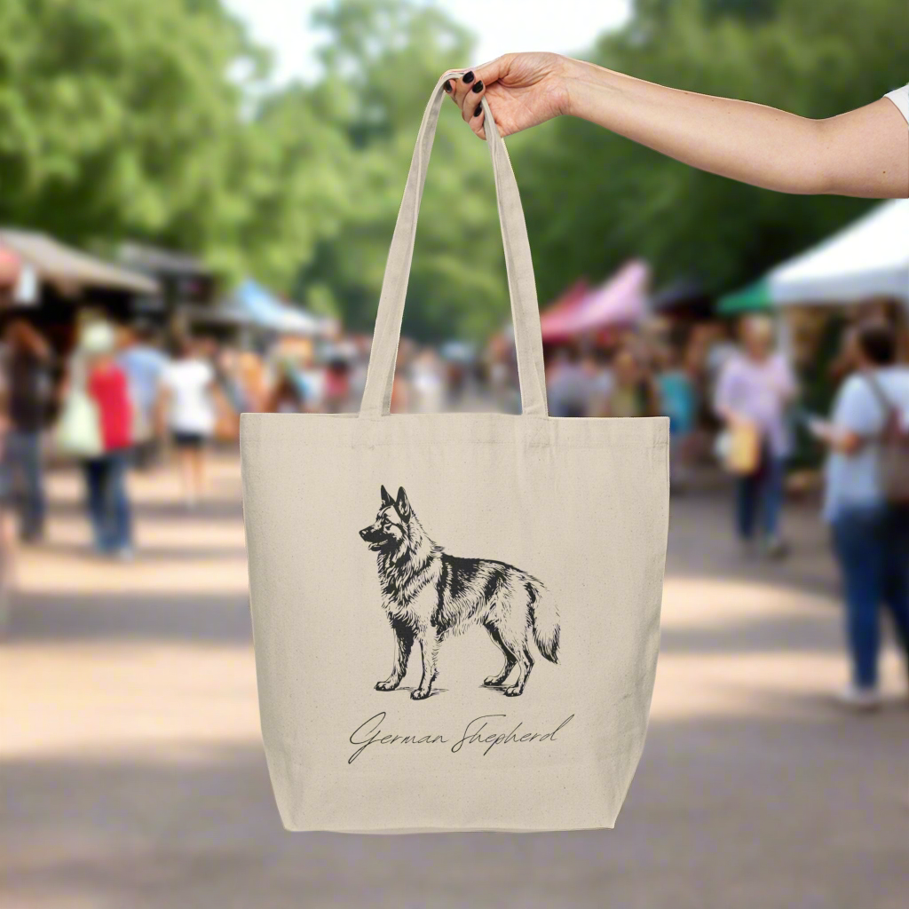 German Shepherd Canvas Shopping Tote
