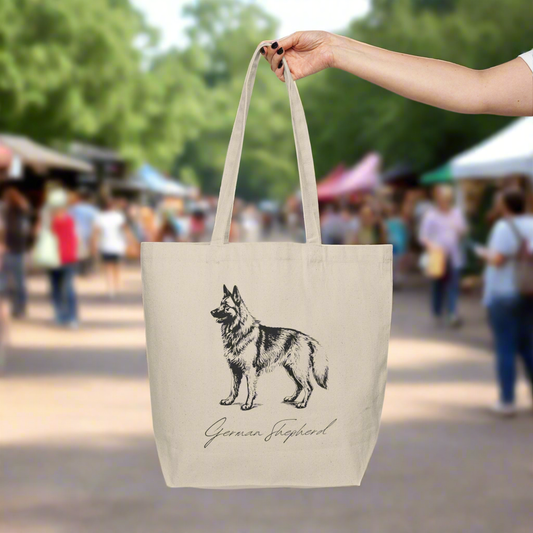 German Shepherd Canvas Shopping Tote