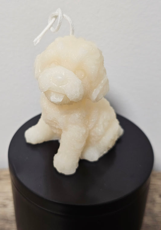 Small puppy candle