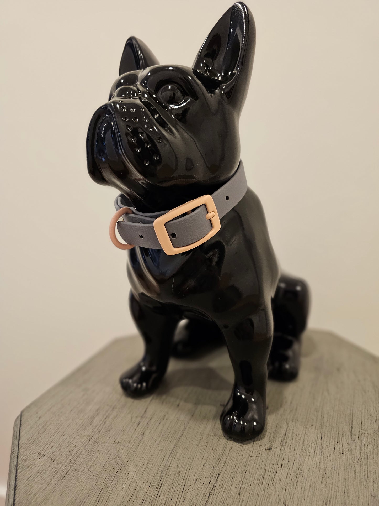 Grey/ pink biothane collar