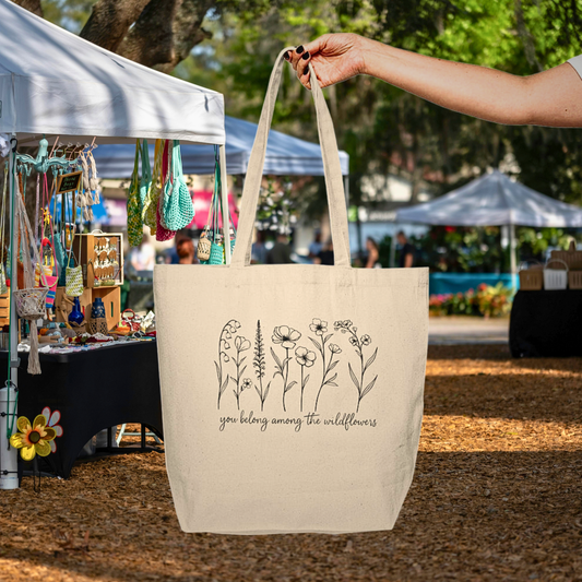 You belong amoung the wildfowers Canvas Shopping Tote